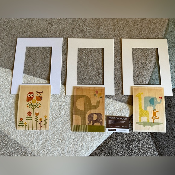 Set of 3 Unique Petit Collage Animal Prints on Wood - Picture 6 of 7